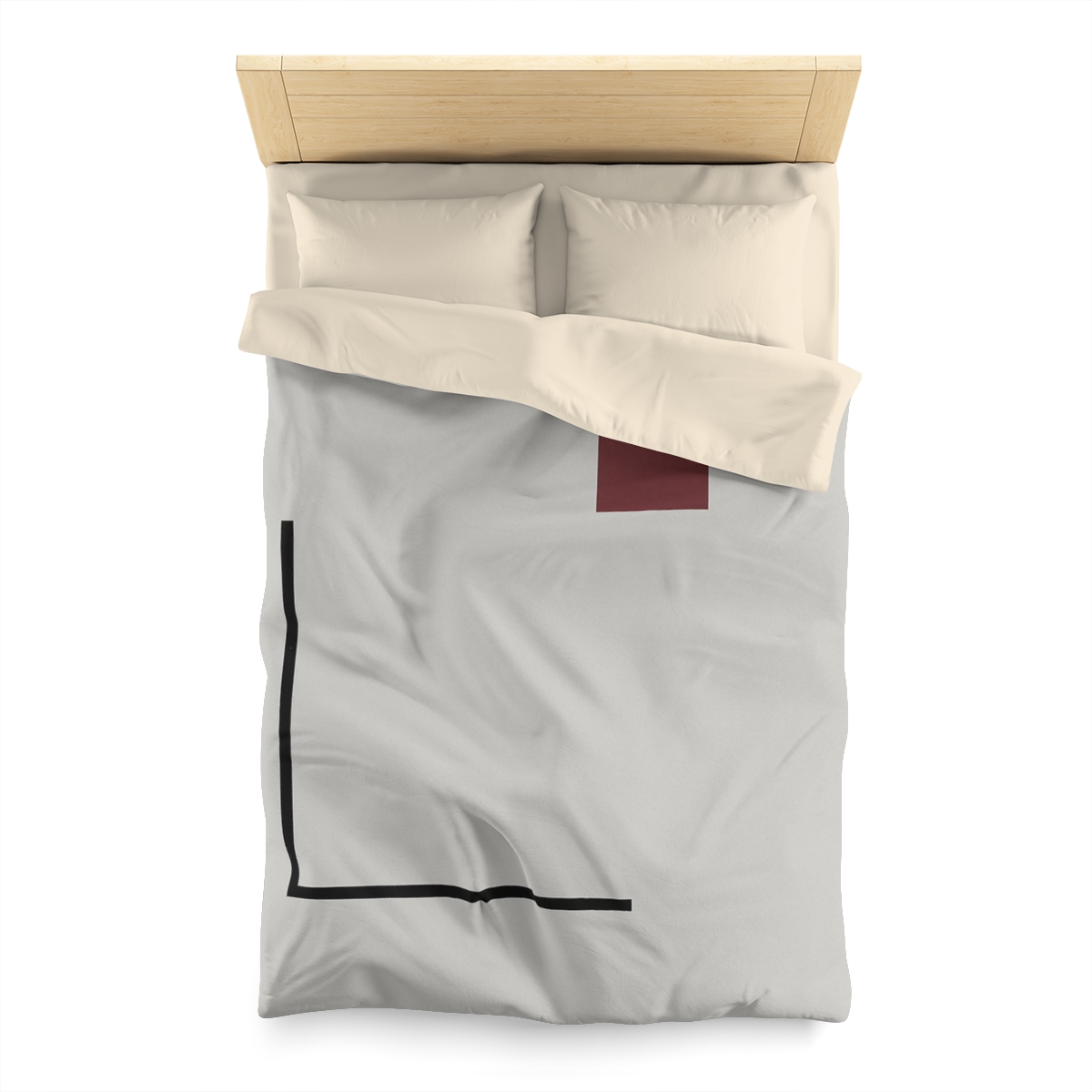 Corner Frame With Floating Square personalized bedding duvets