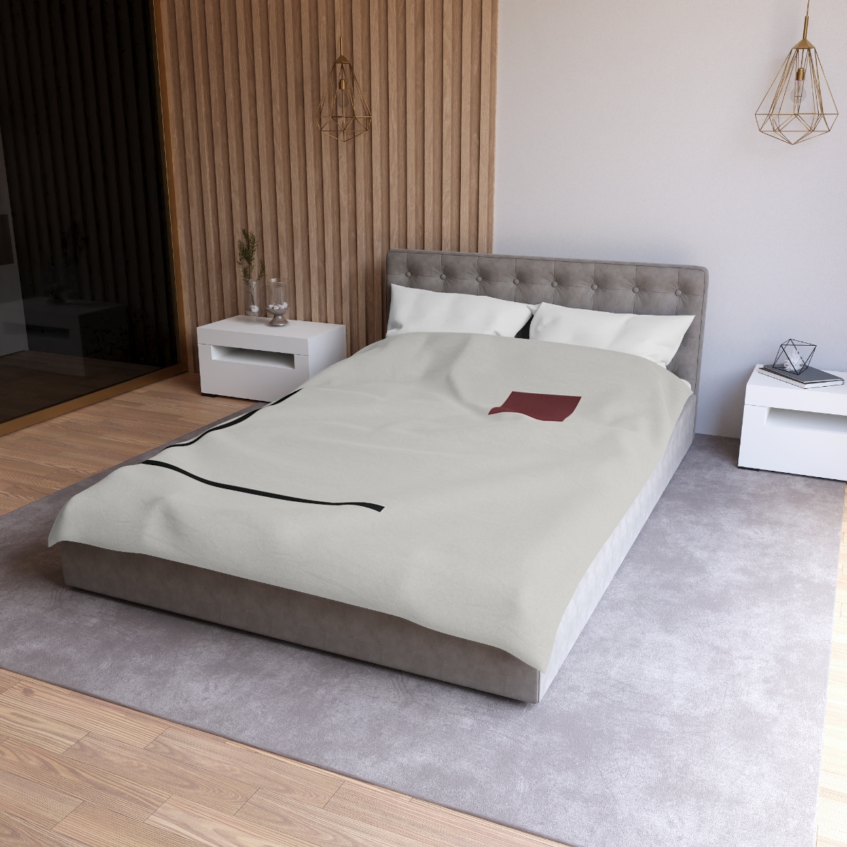 Corner Frame With Floating Square personalized bedding duvets