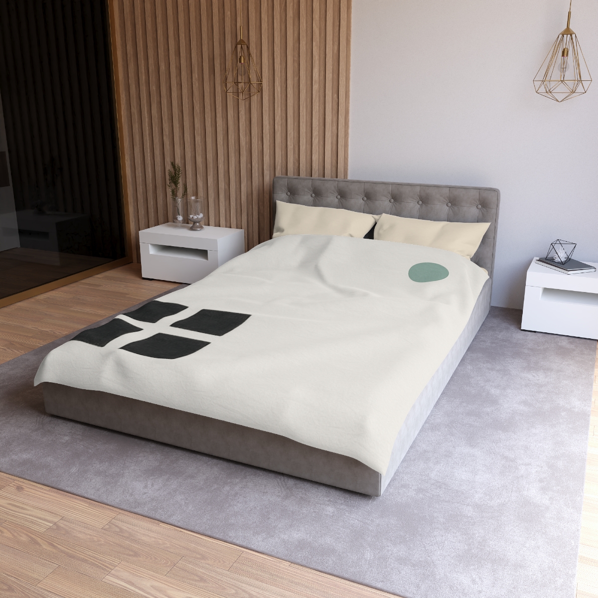 Corner Grid And Wandering Planet designer printed duvets