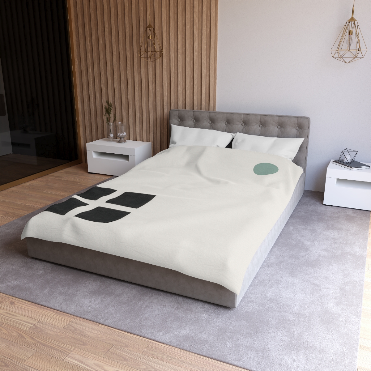 Corner Grid And Wandering Planet designer printed duvets