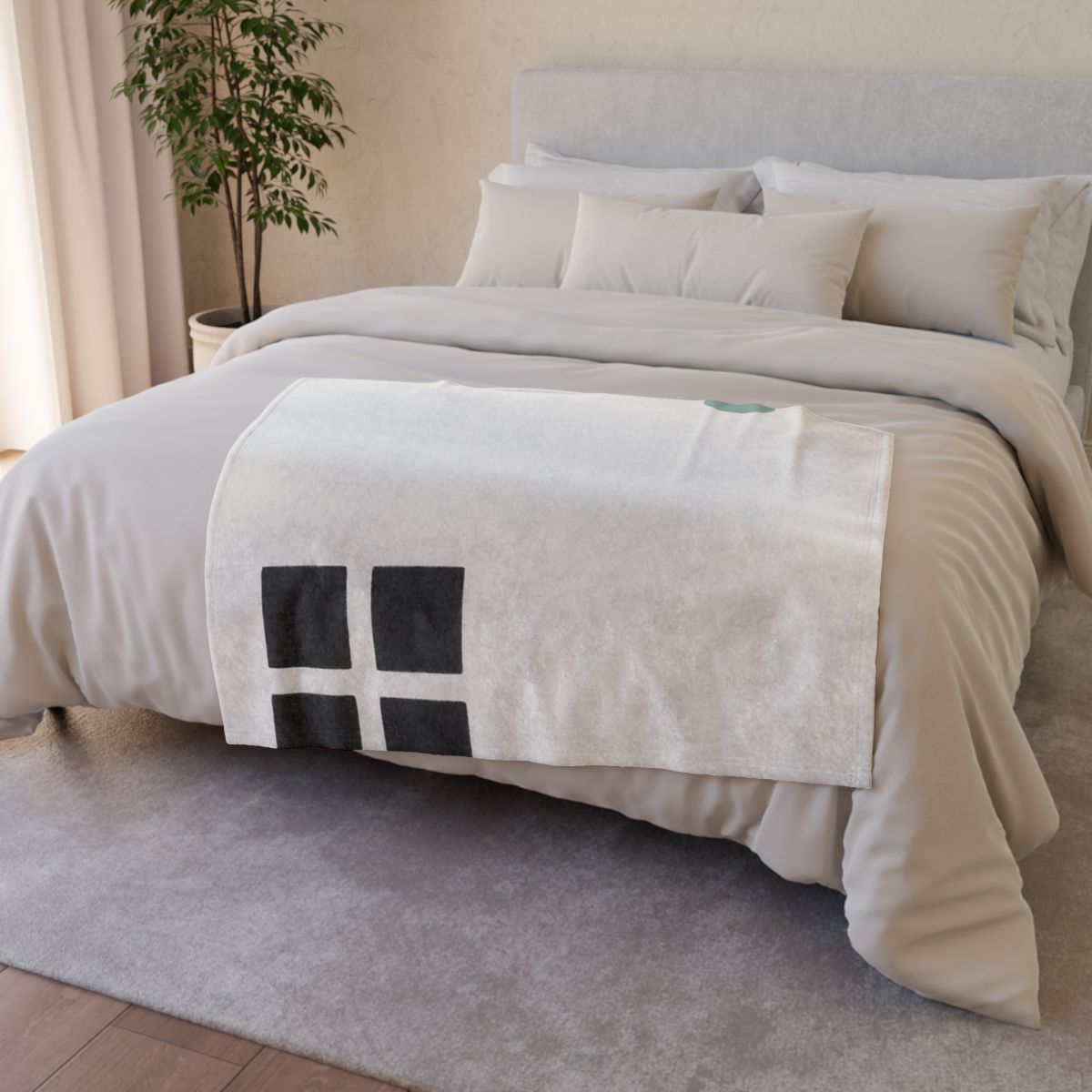Corner Grid And Wandering Planet personalized cozy blankets