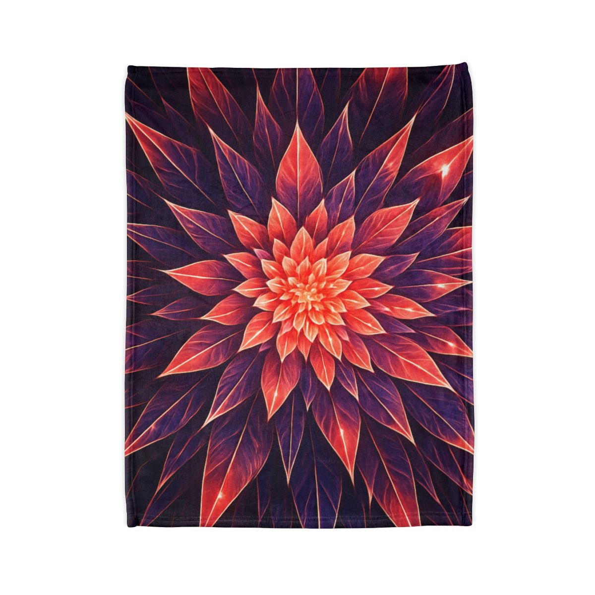 Cosmic Bloom Fractal soft fleece blankets