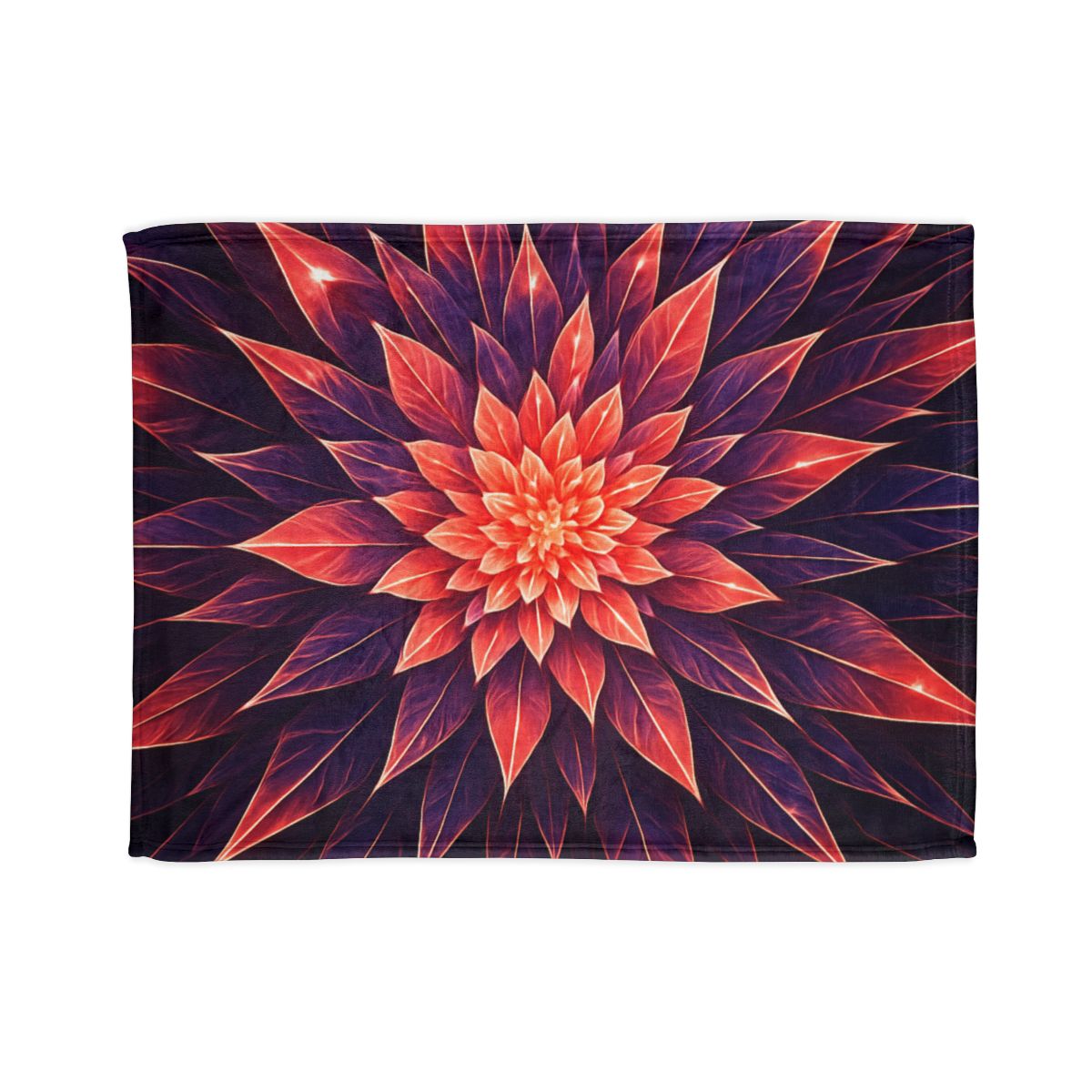 Cosmic Bloom Fractal soft fleece blankets