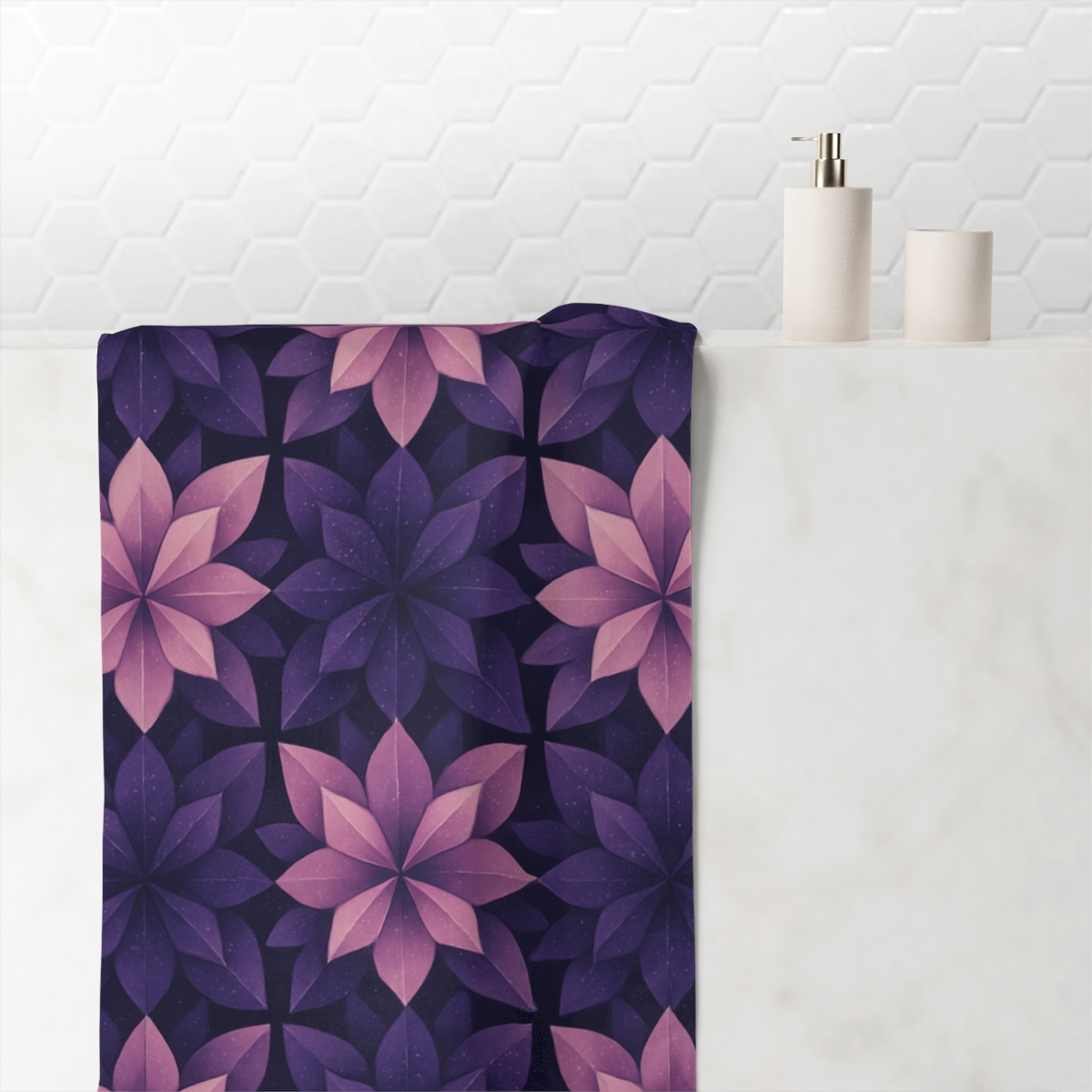 Cosmic Bloom Tessellation unique gift towels
