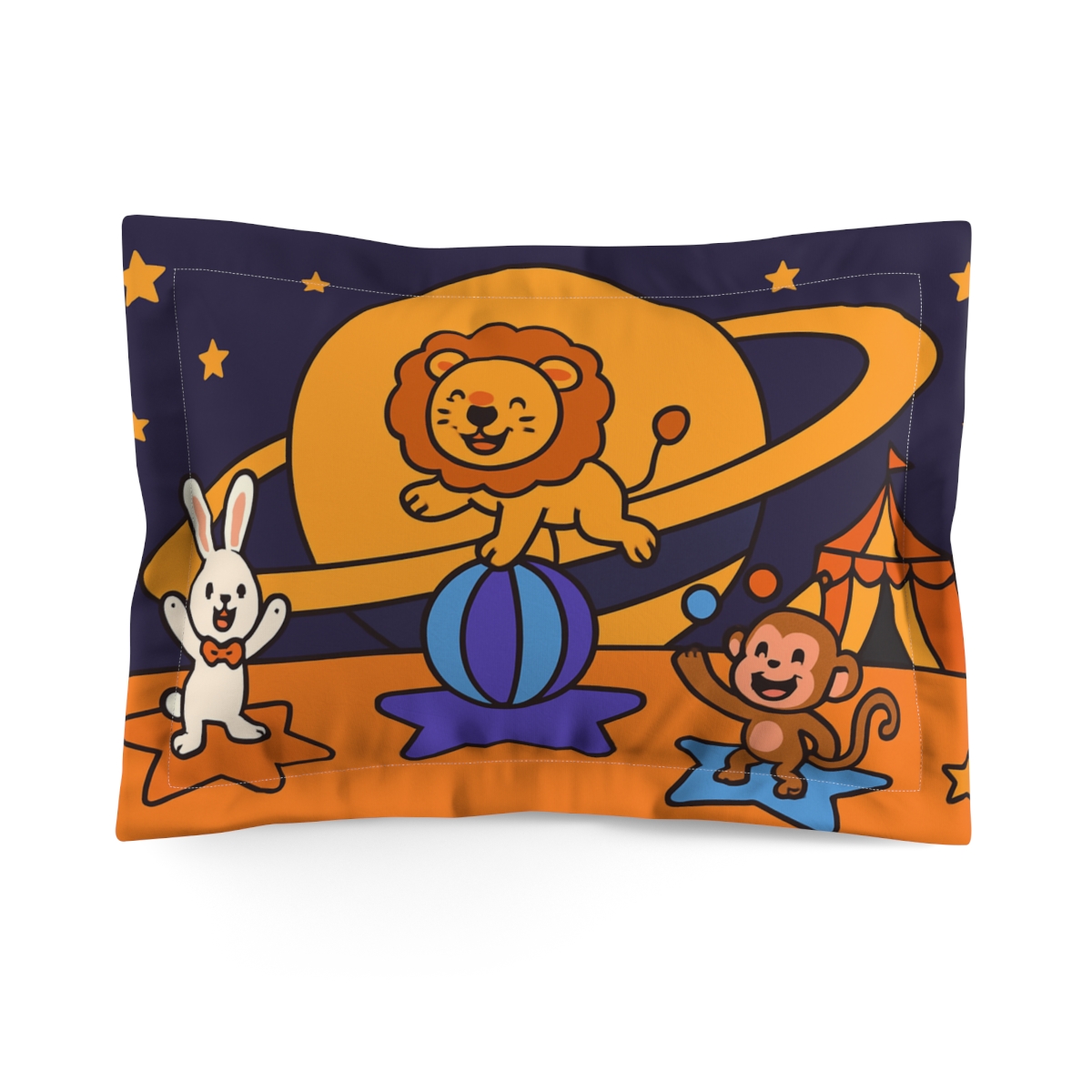 Cosmic Circus On Saturns Rings stylish throw pillows