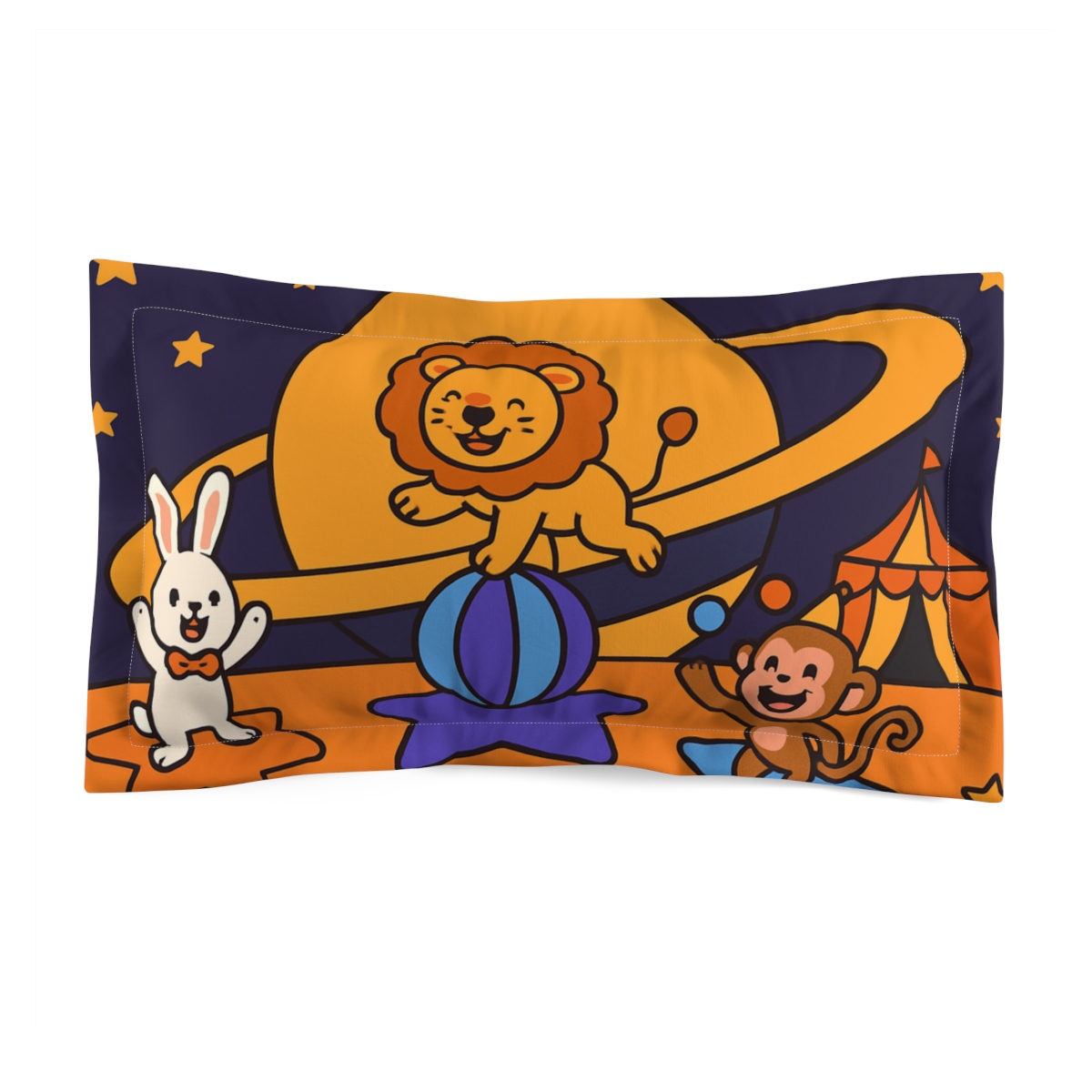 Cosmic Circus On Saturns Rings stylish throw pillows