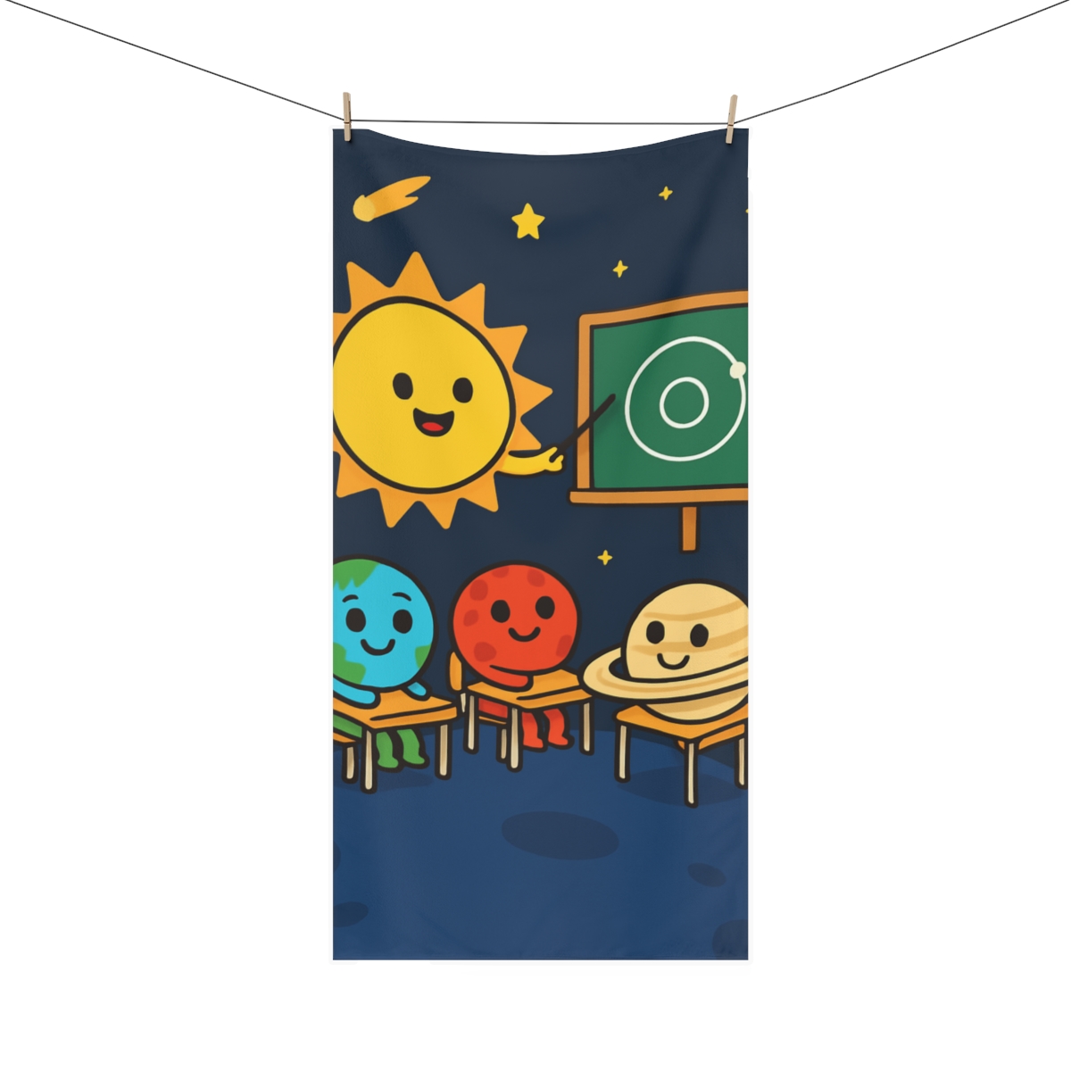 Cosmic Classroom With Planet Pals custom towels