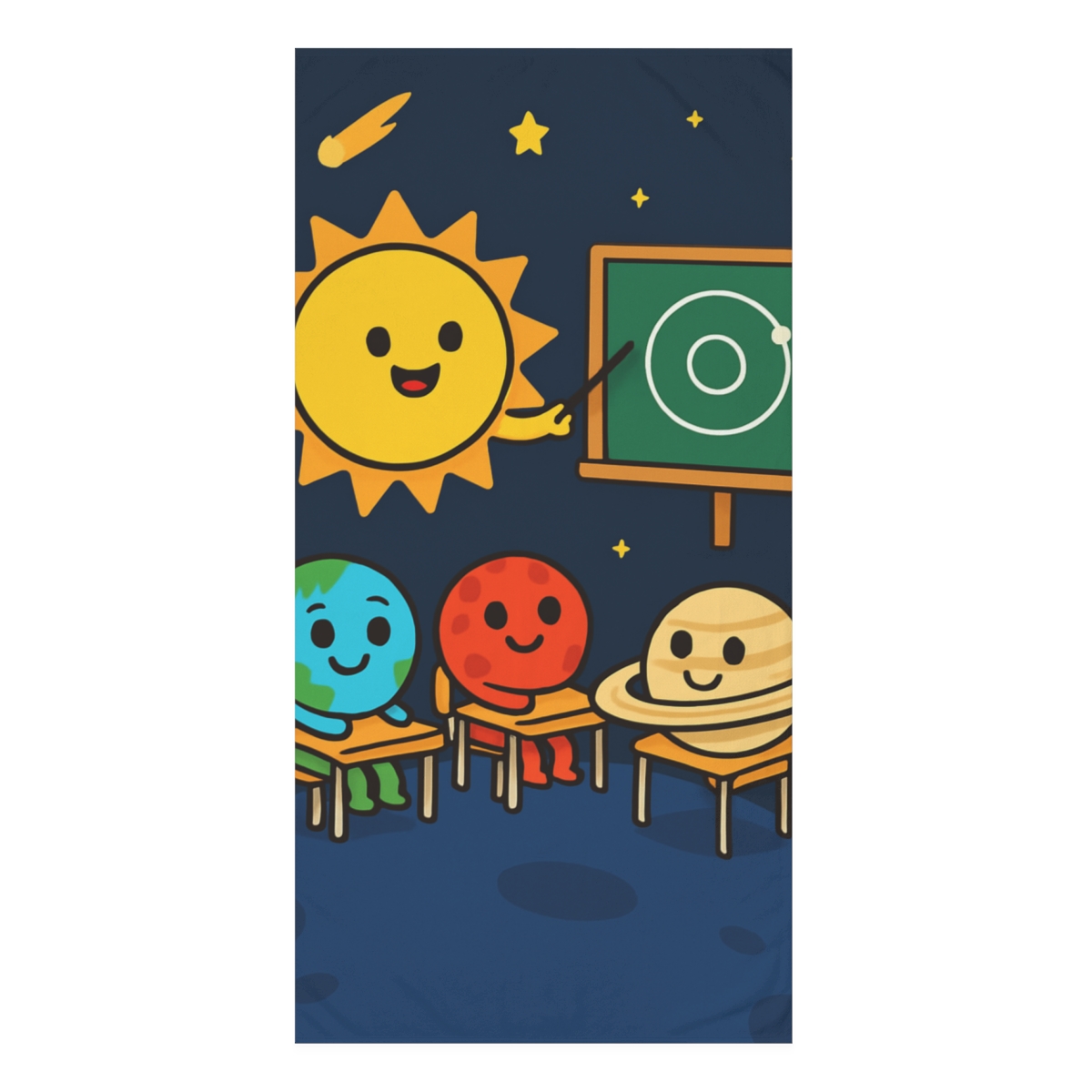 Cosmic Classroom With Planet Pals custom towels