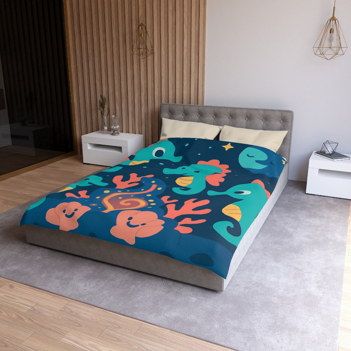 Cosmic Coral Carnival custom duvets