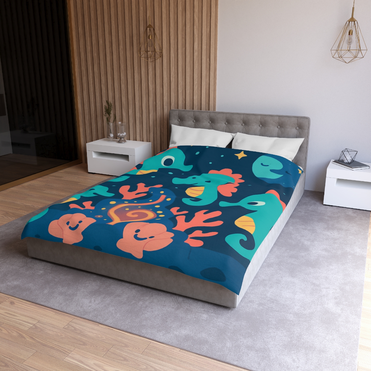 Cosmic Coral Carnival custom duvets