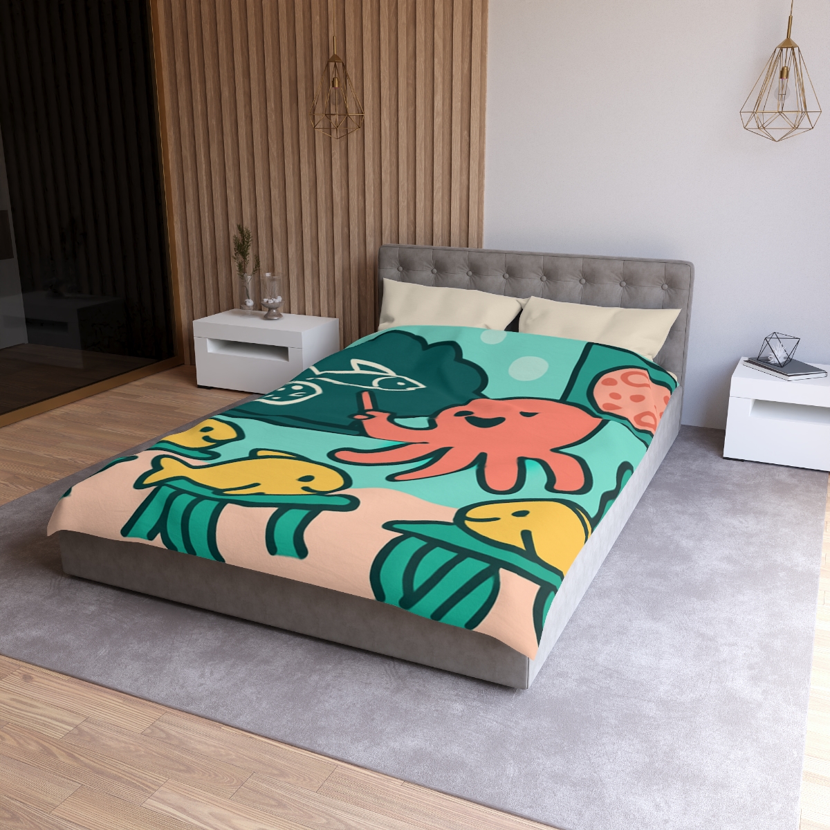 Cosmic Coral Classroom custom duvets