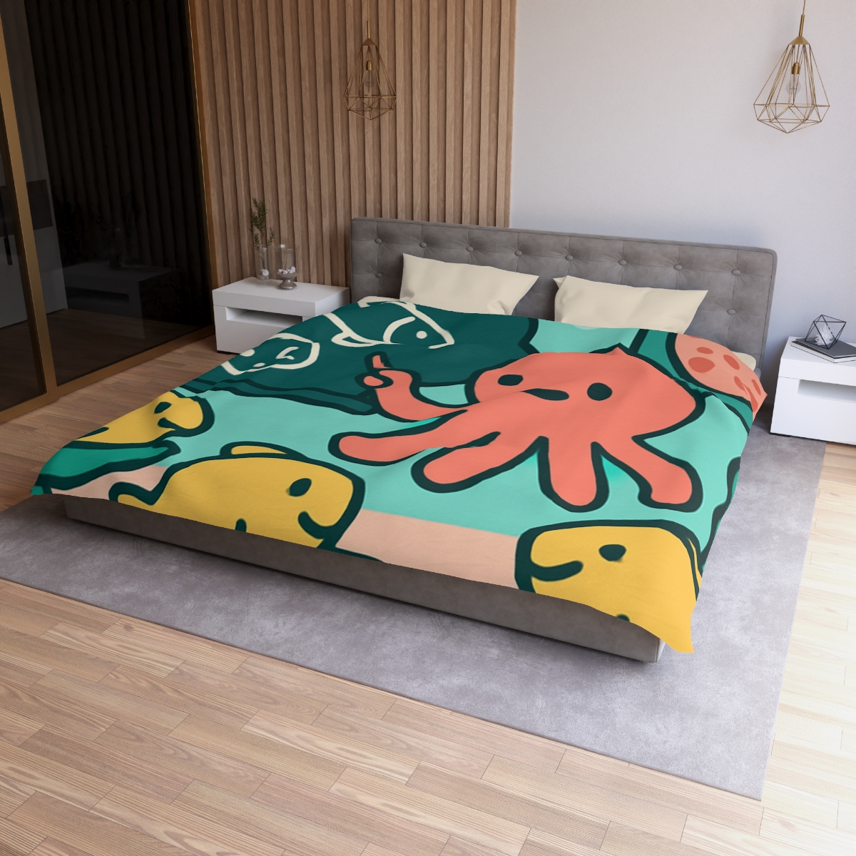 Cosmic Coral Classroom custom duvets