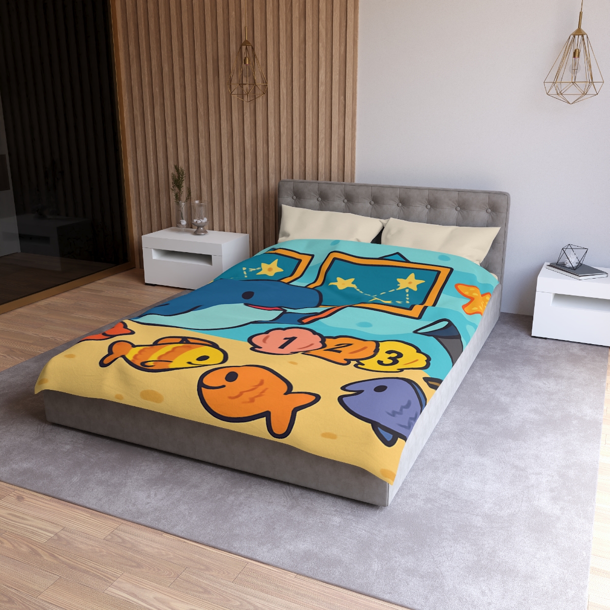 Cosmic Coral Classroom unique patterned duvets