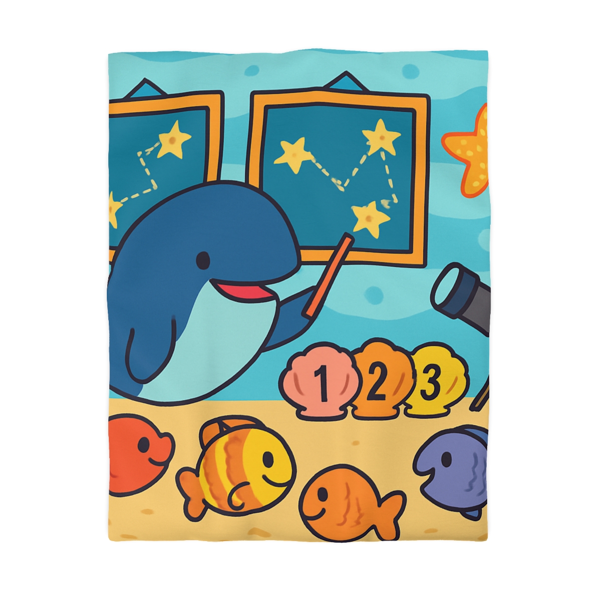 Cosmic Coral Classroom unique patterned duvets