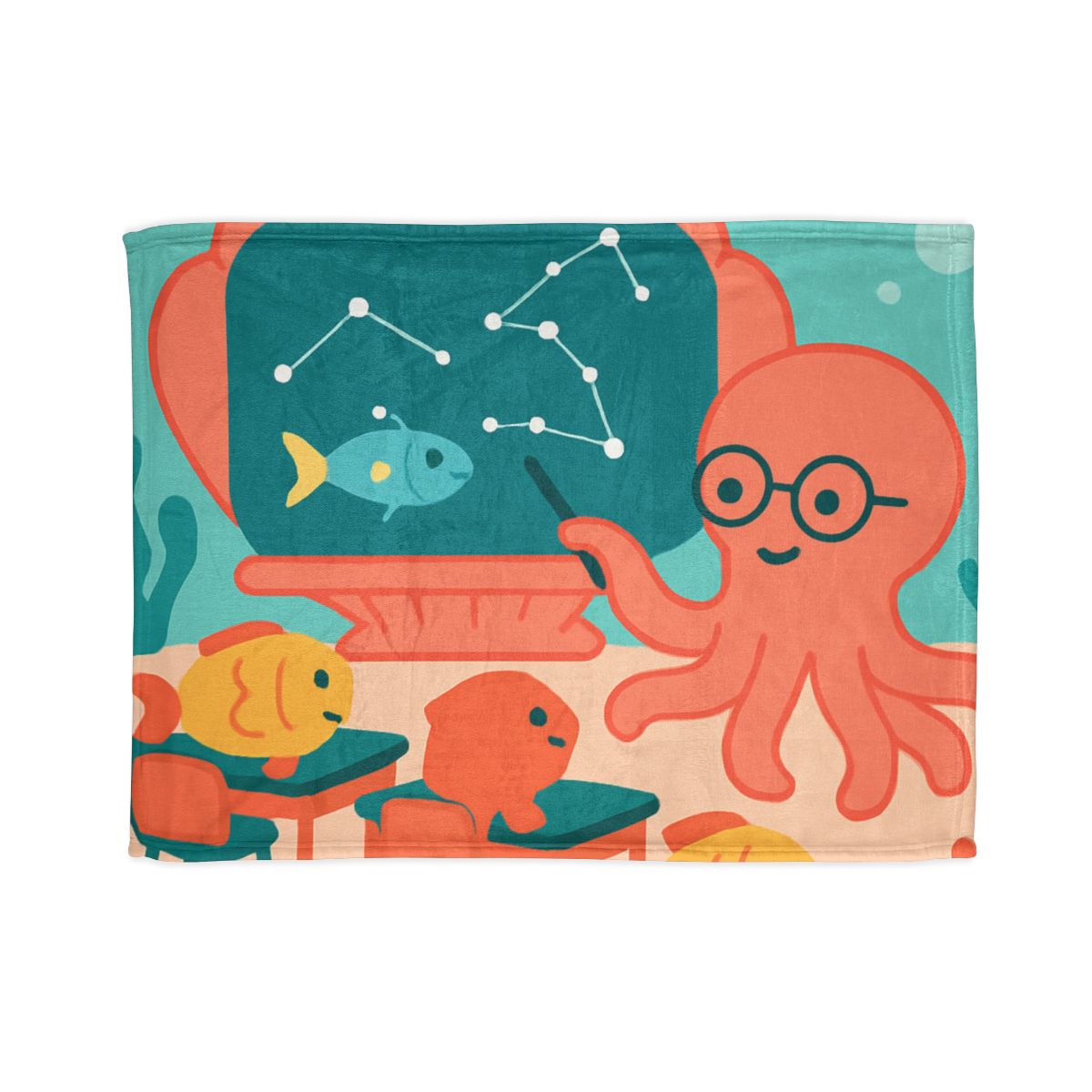 Cosmic Coral Classroom designer printed blankets
