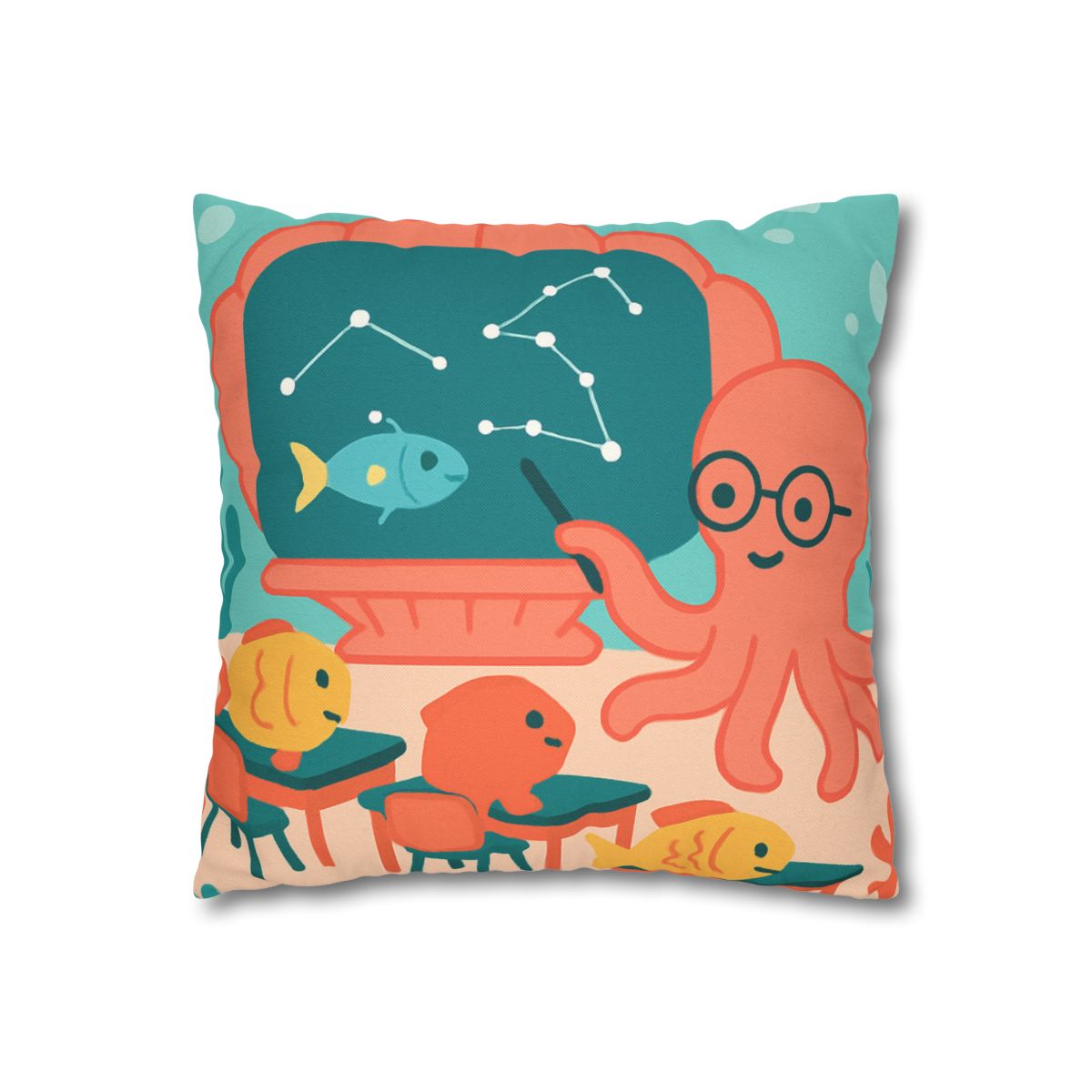 Cosmic Coral Classroom soft cotton pillow cases