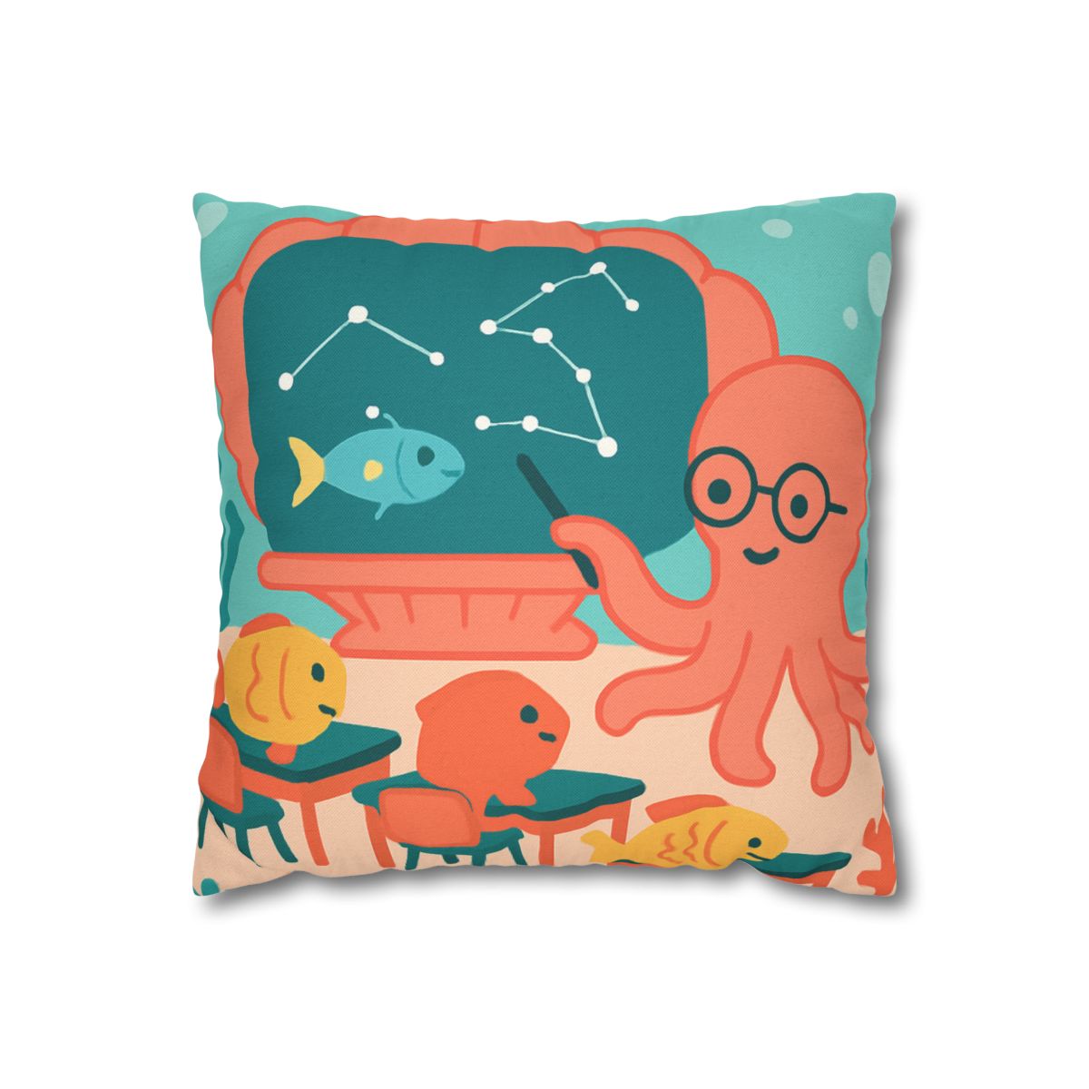 Cosmic Coral Classroom soft cotton pillow cases
