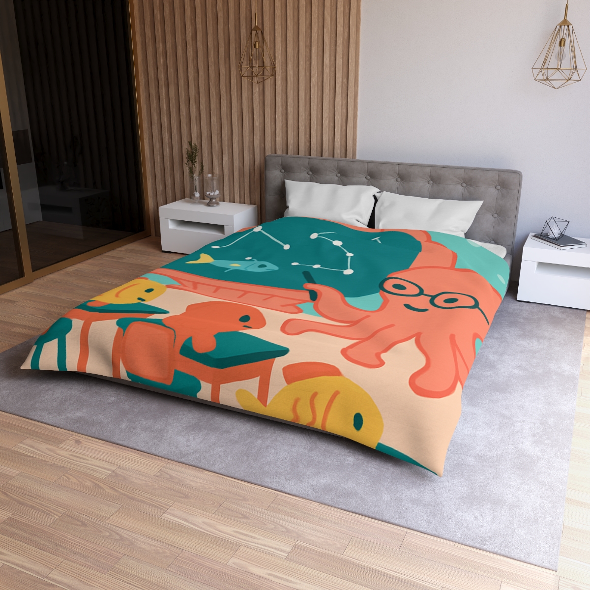 Cosmic Coral Classroom stylish duvet covers