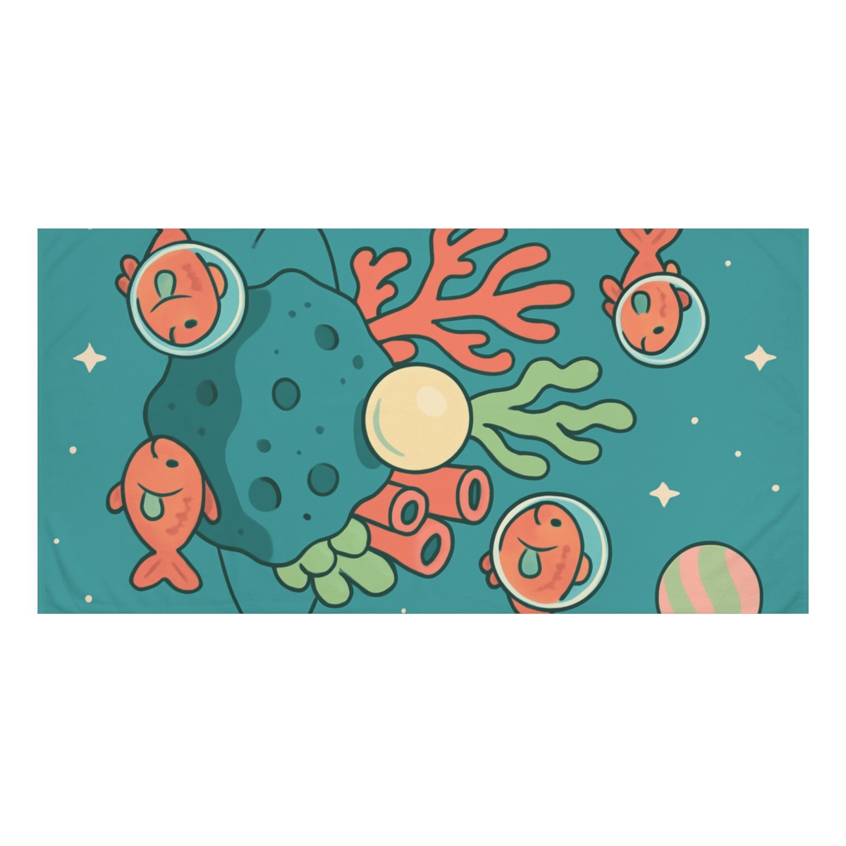 Cosmic Coral Reef personalized bath towels