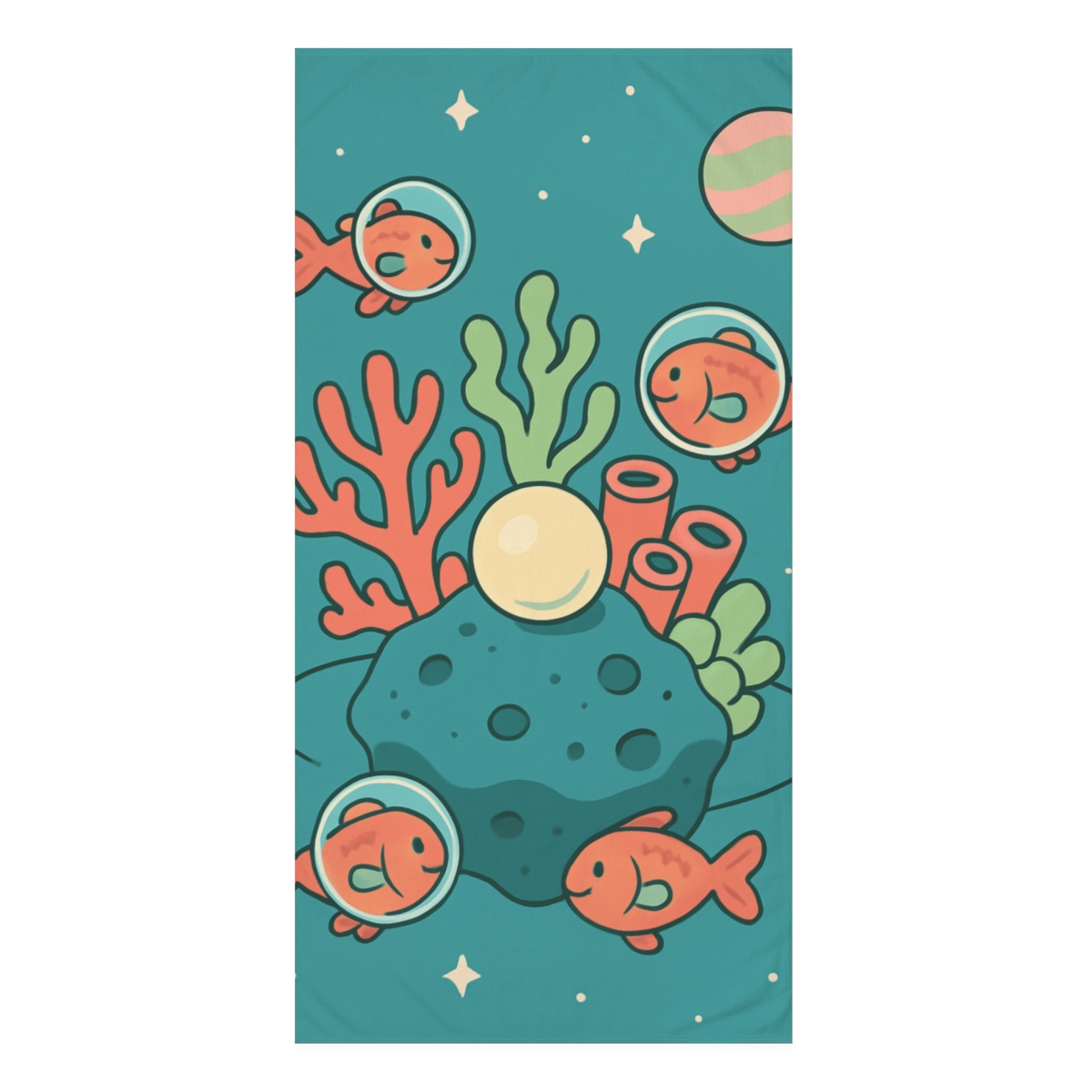 Cosmic Coral Reef personalized bath towels