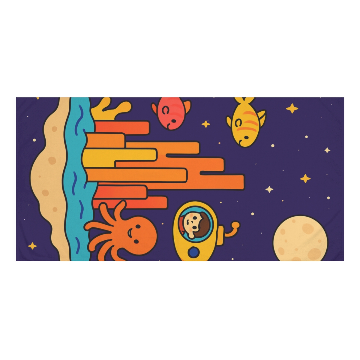 Cosmic Coral Reef City unique gift towels