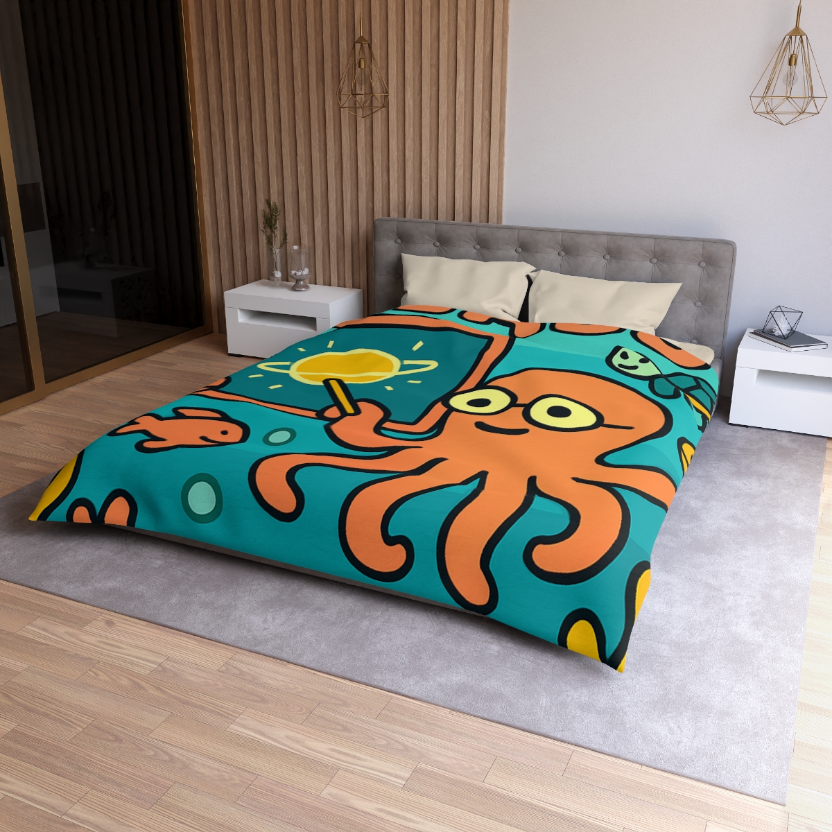 Cosmic Coral Reef Classroom custom duvets