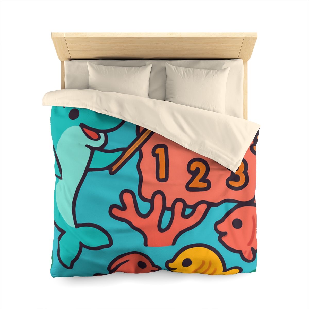 Cosmic Coral Reef Classroom personalized bedding duvets