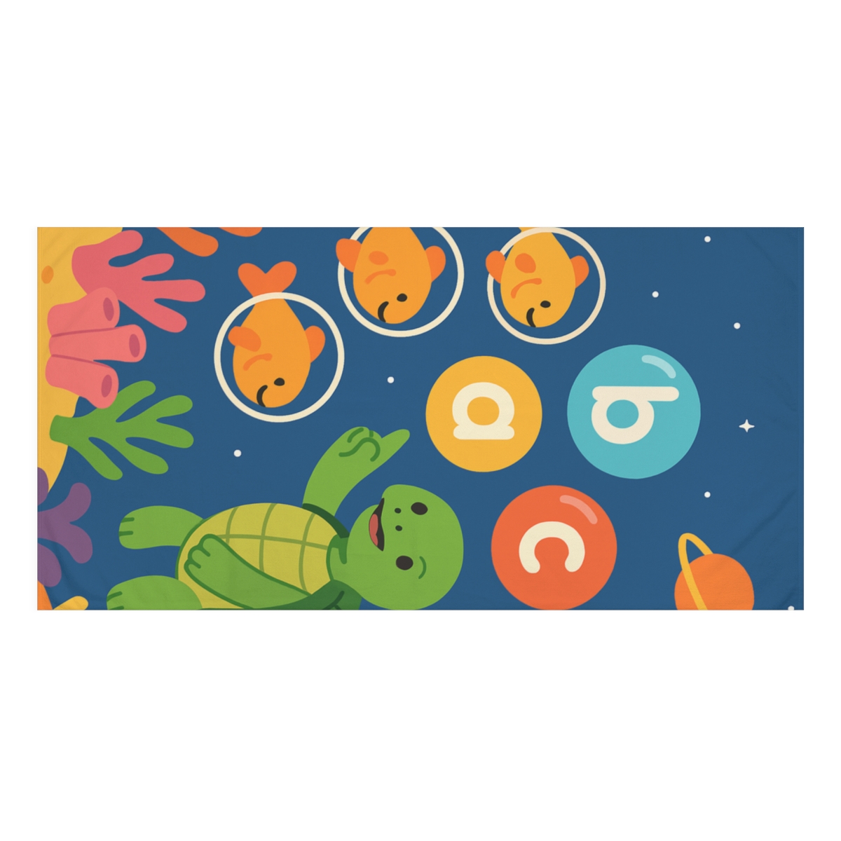 Cosmic Coral Reef Classroom soft cotton towels