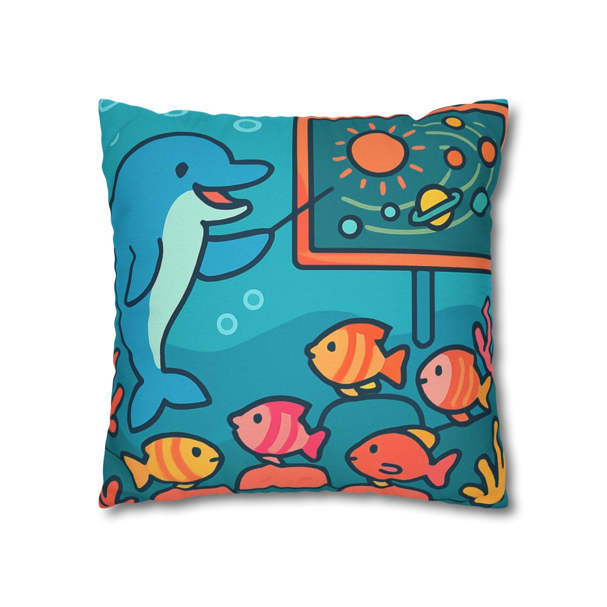 Cosmic Coral Reef Classroom personalized pillow covers