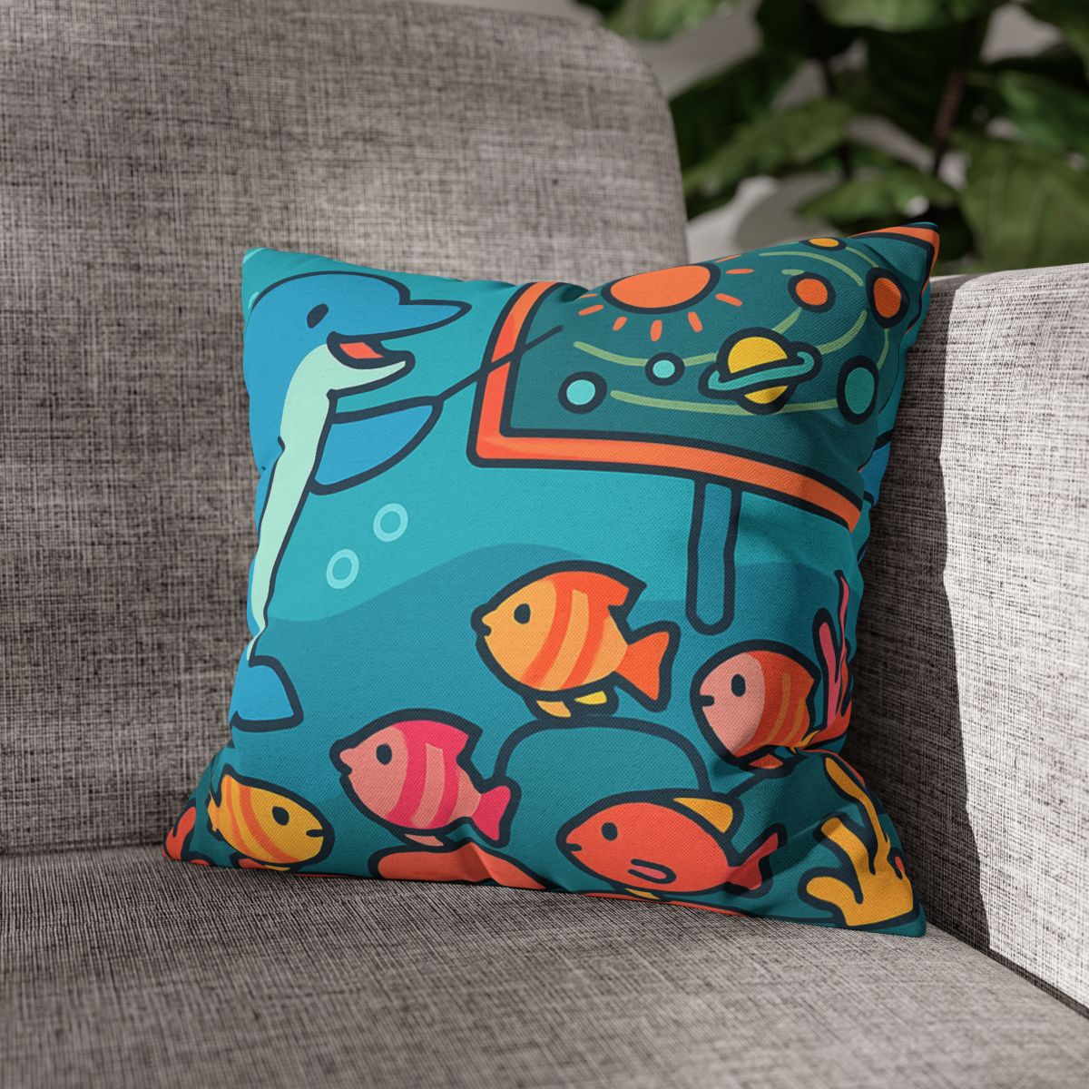 Cosmic Coral Reef Classroom personalized pillow covers