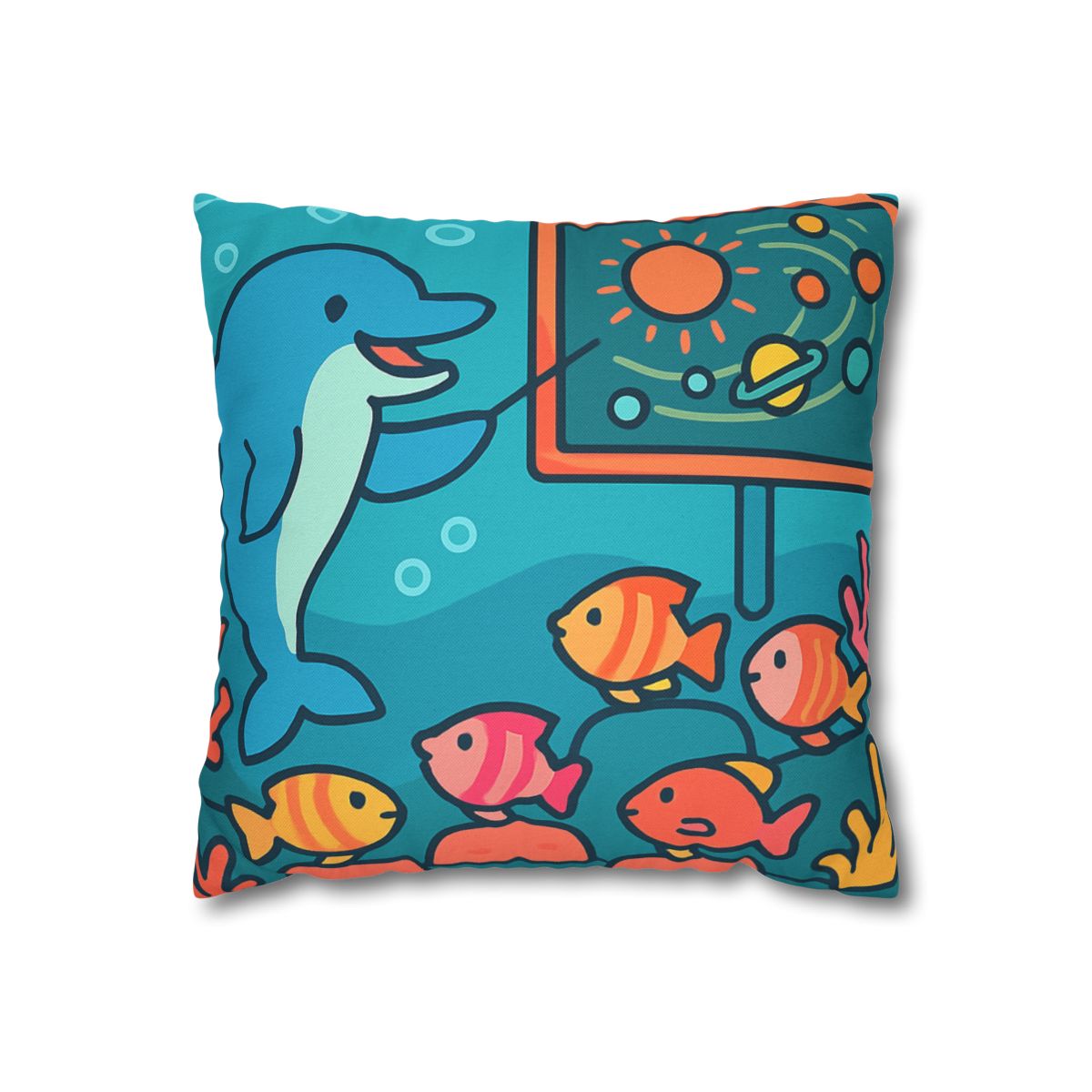 Cosmic Coral Reef Classroom personalized pillow covers