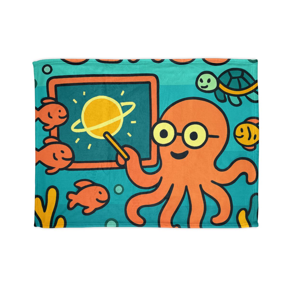 Cosmic Coral Reef Classroom soft fleece blankets