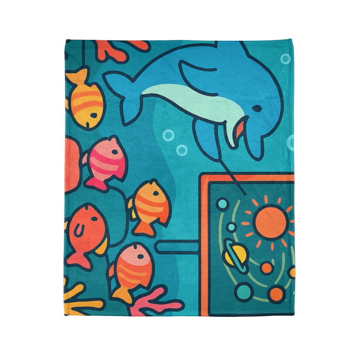 Cosmic Coral Reef Classroom decorative home blankets