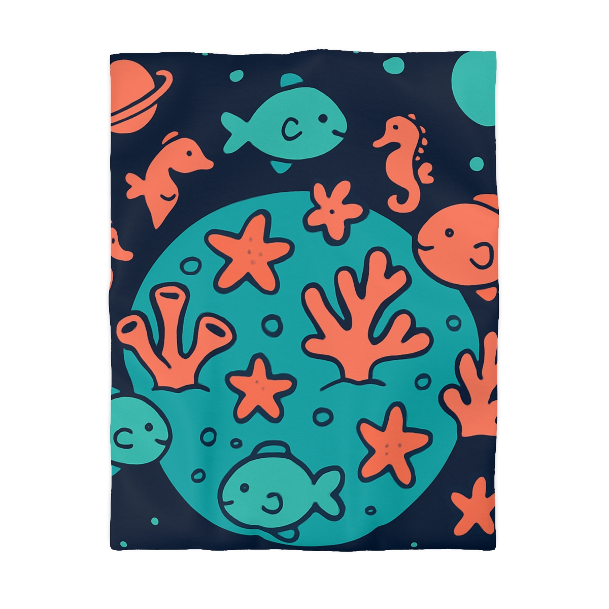 Cosmic Coral Reef Planet custom duvets