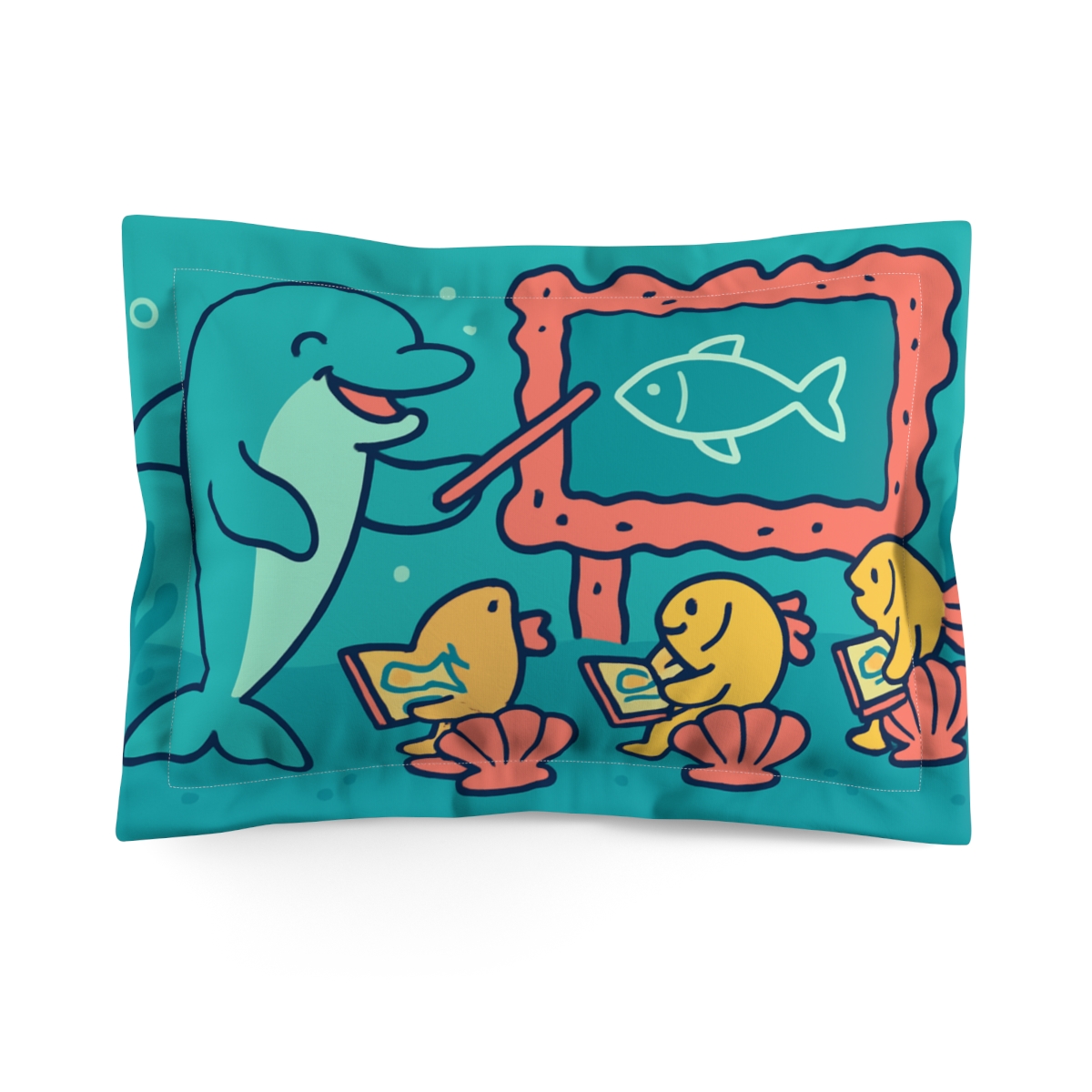 Cosmic Coral Reef School personalized decorative pillows