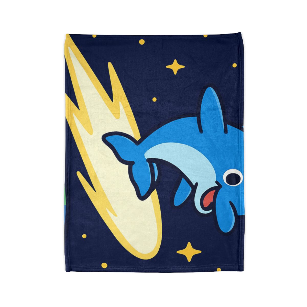 Cosmic Dolphin Comet Ride stylish throw blankets