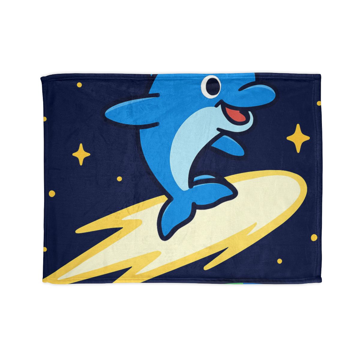 Cosmic Dolphin Comet Ride stylish throw blankets