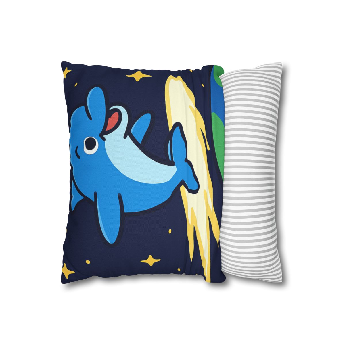 Cosmic Dolphin Comet Ride designer print pillow cases