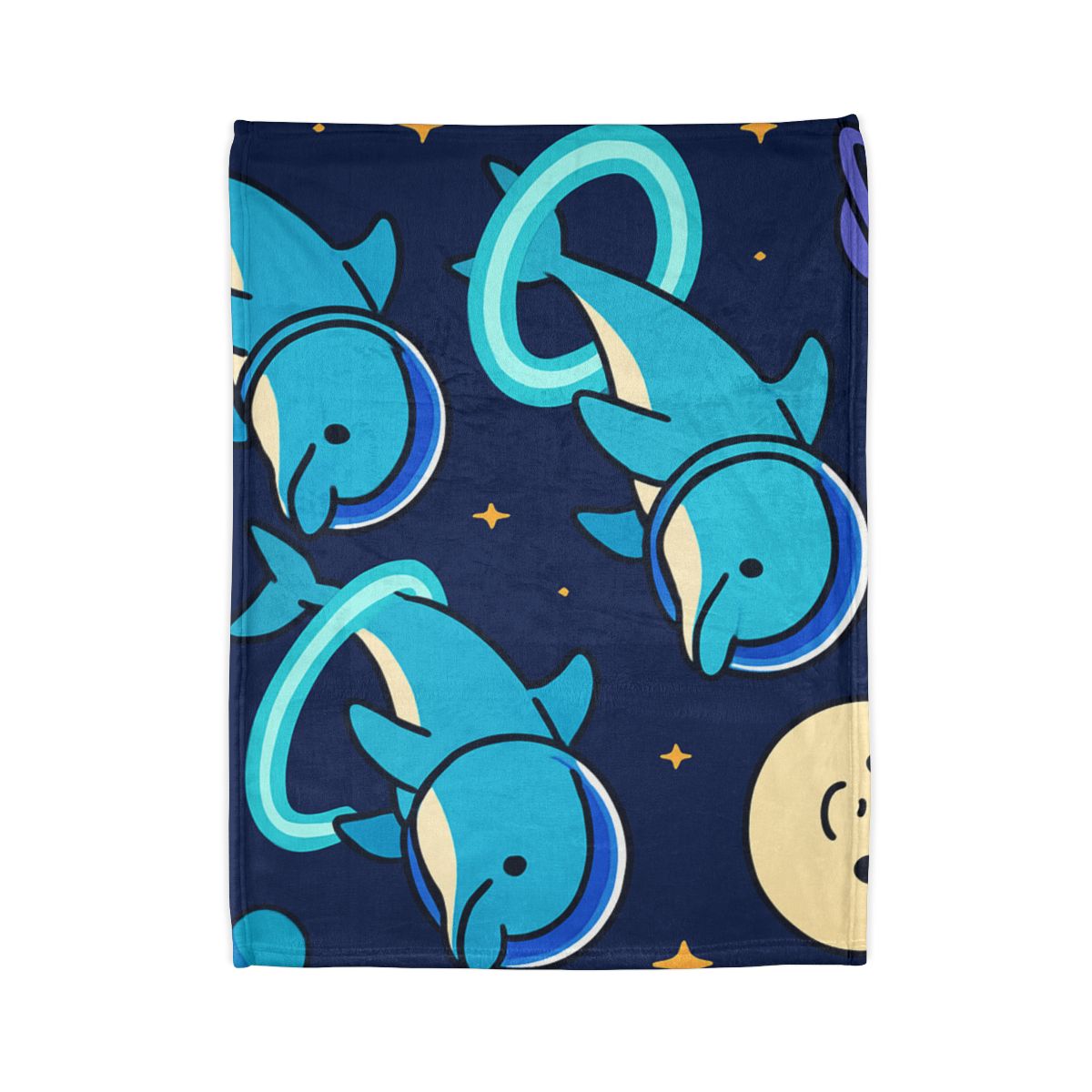 Cosmic Dolphin Playground trendy patterned blankets