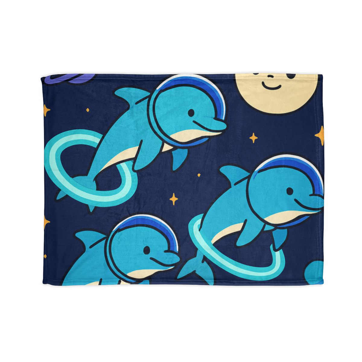Cosmic Dolphin Playground trendy patterned blankets