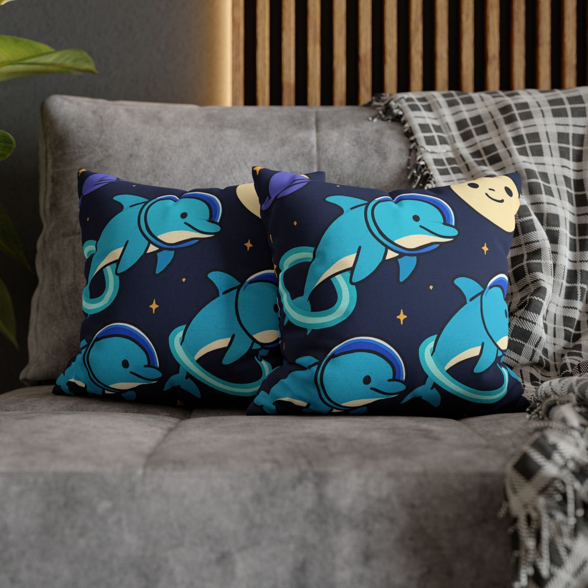 Cosmic Dolphin Playground custom pillow cases