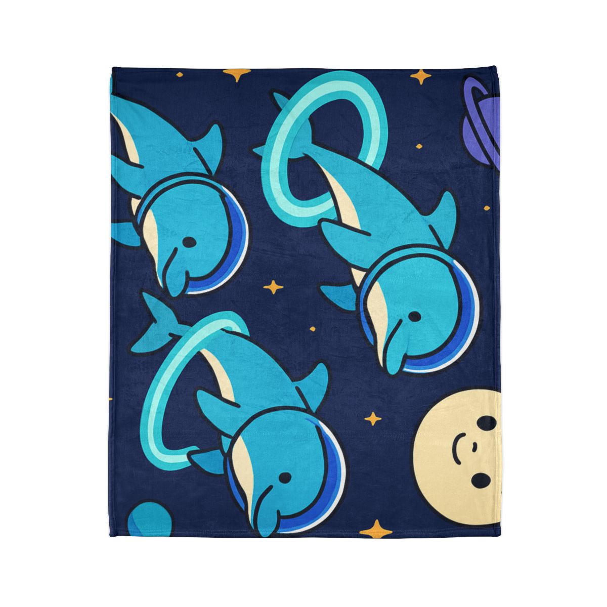 Cosmic Dolphin Playground trendy patterned blankets