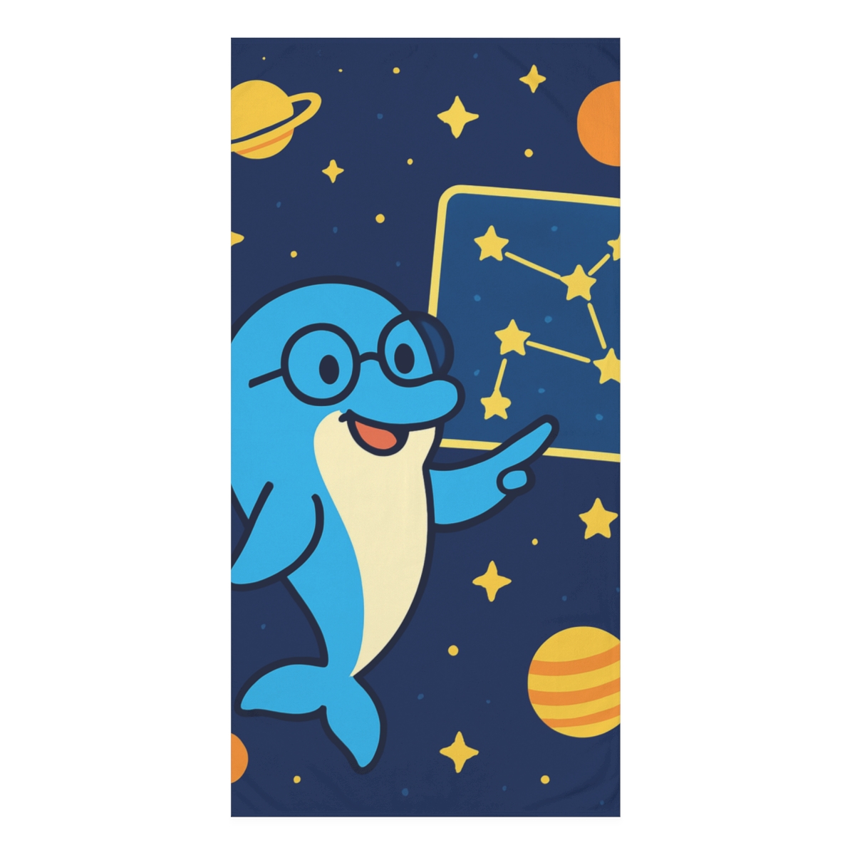 Cosmic Dolphin School stylish beach towels