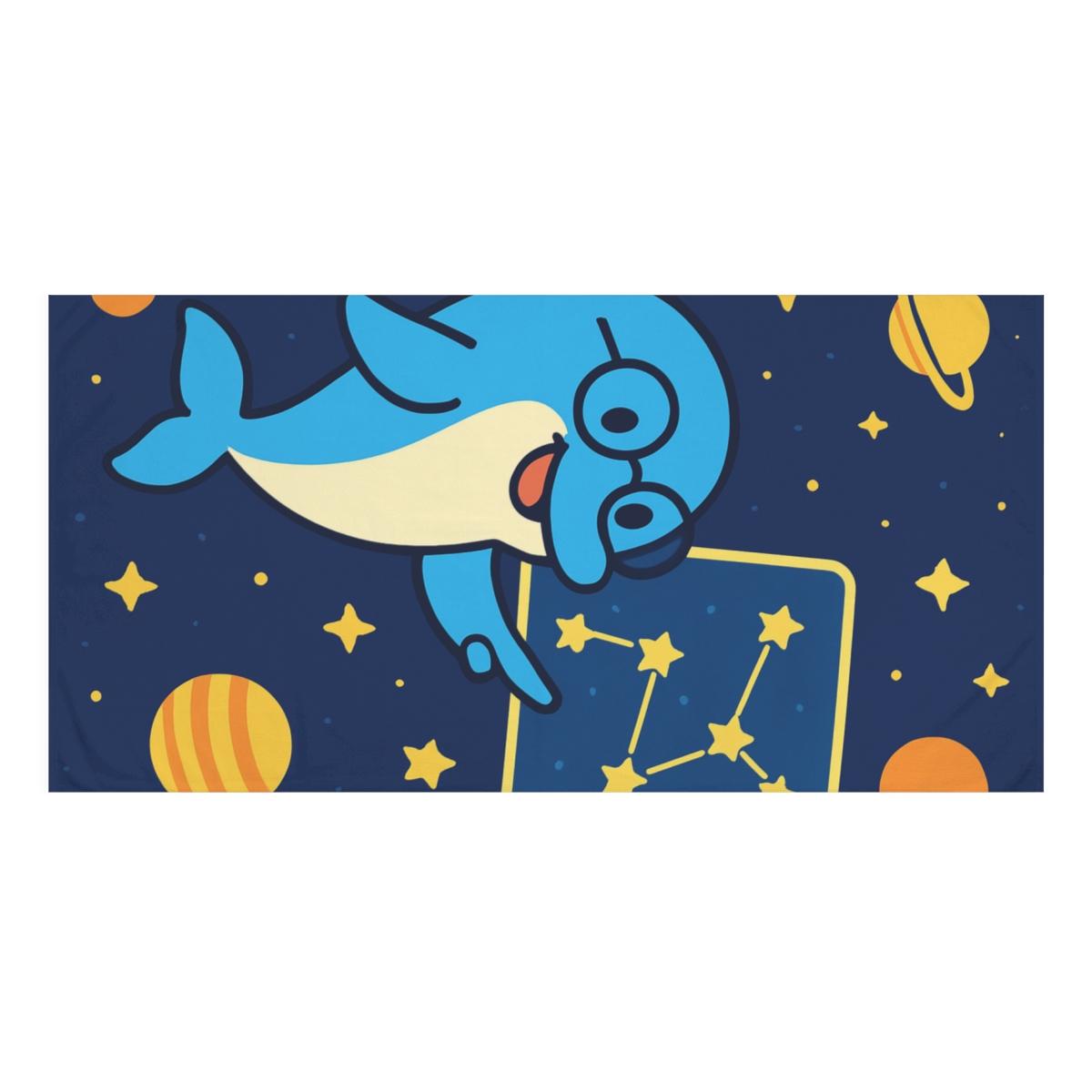 Cosmic Dolphin School stylish beach towels