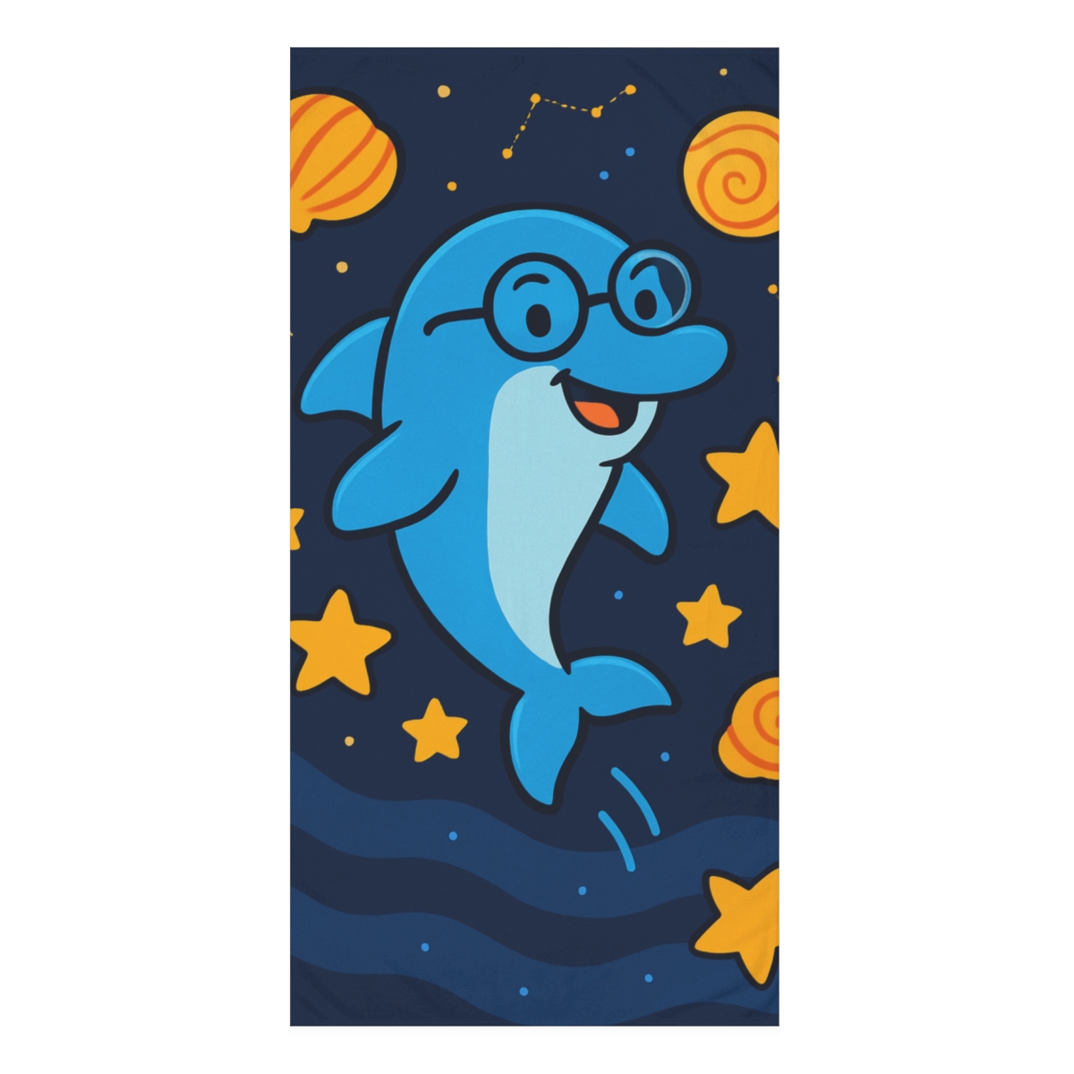 Cosmic Dolphin Star School decorative home towels