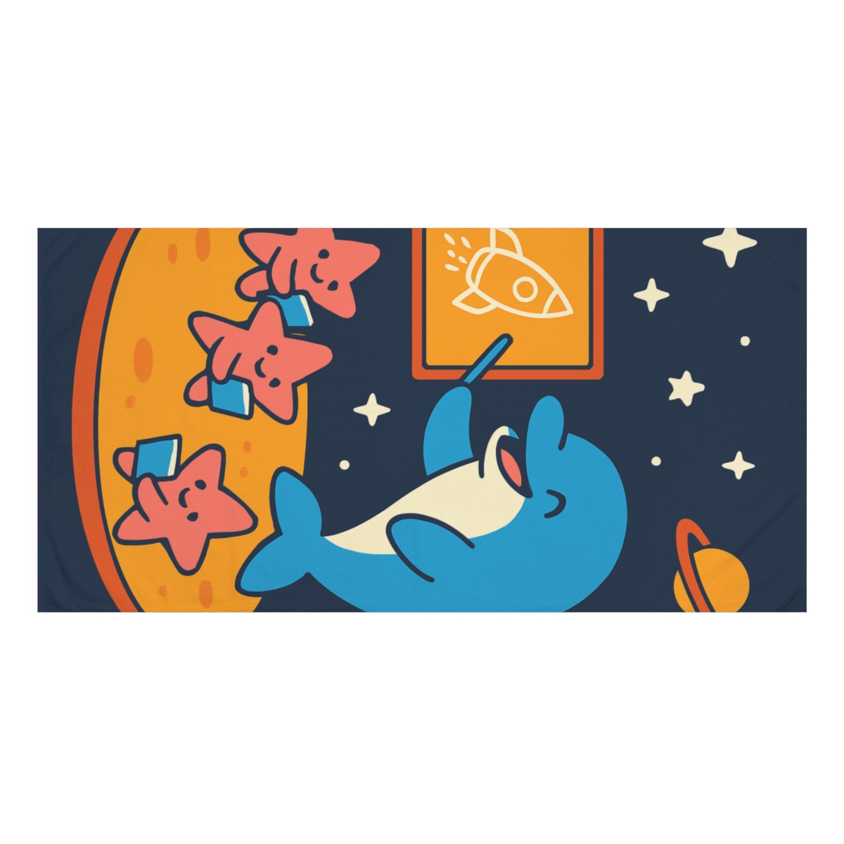 Cosmic Dolphin Star School stylish beach towels