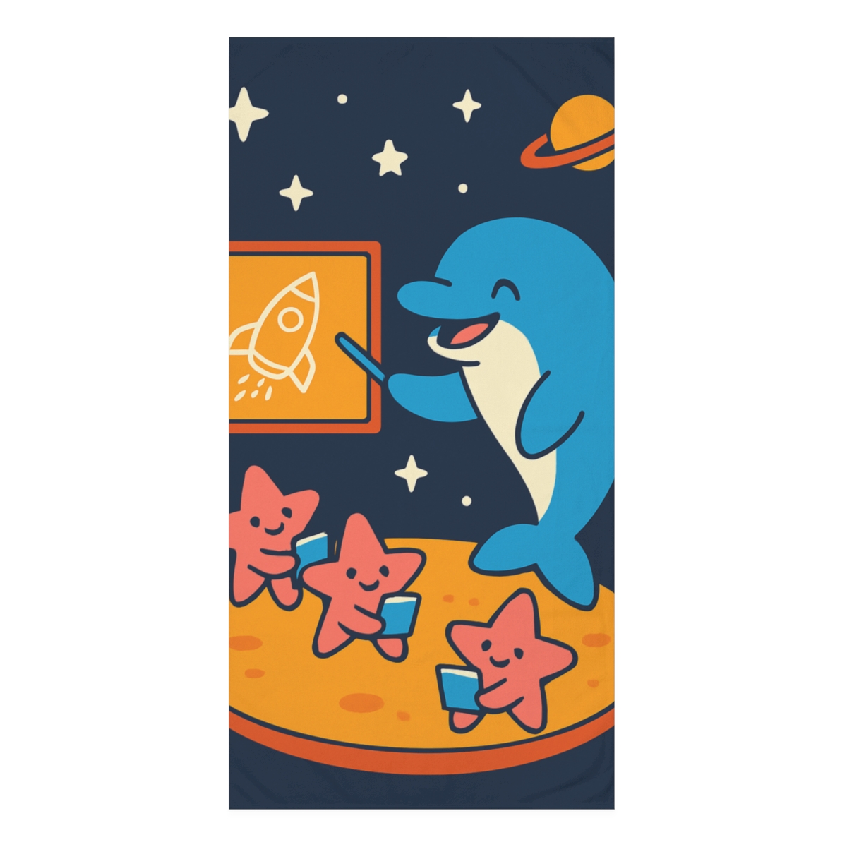 Cosmic Dolphin Star School stylish beach towels