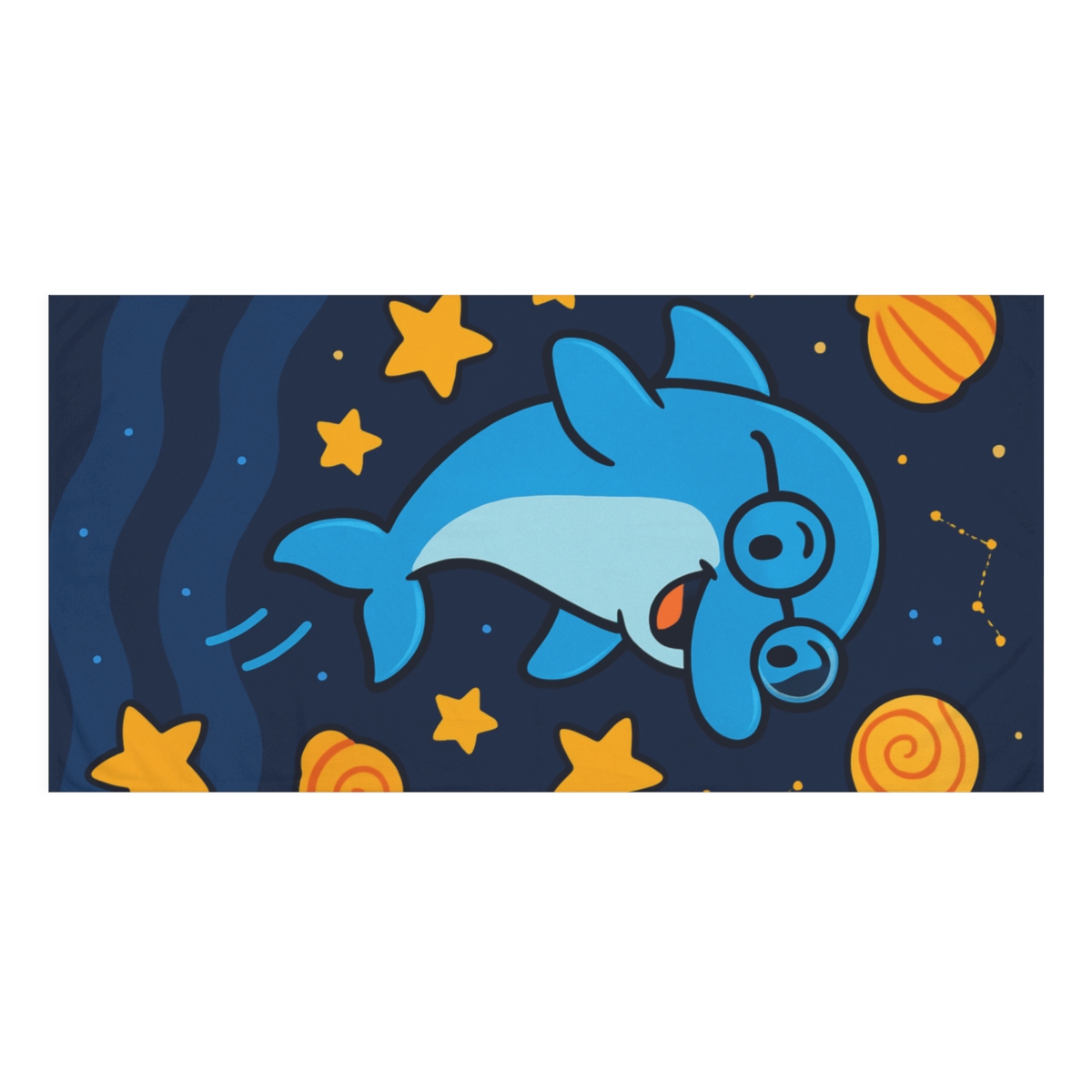 Cosmic Dolphin Star School decorative home towels