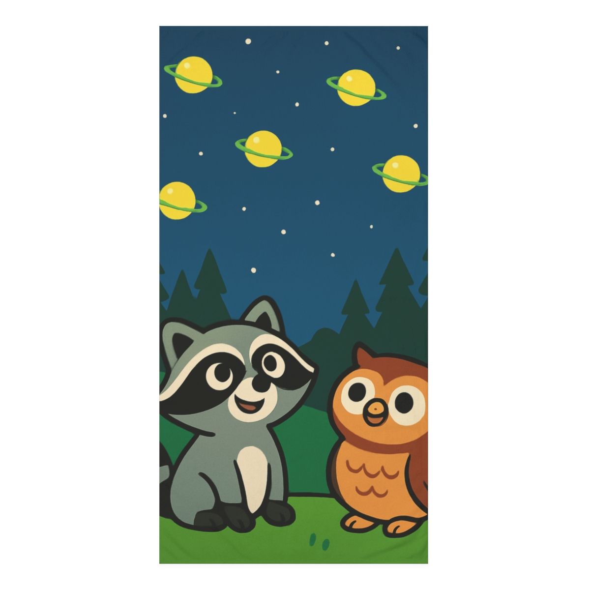 Cosmic Forest Fireflies custom towels