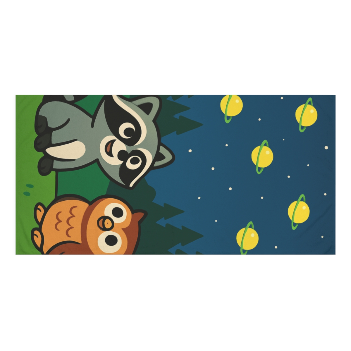 Cosmic Forest Fireflies custom towels